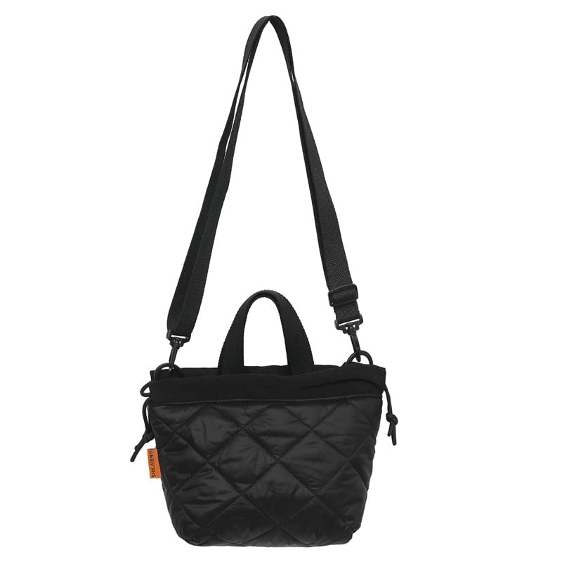 Quilted Bag Crossbody Drawstring Two-Tone