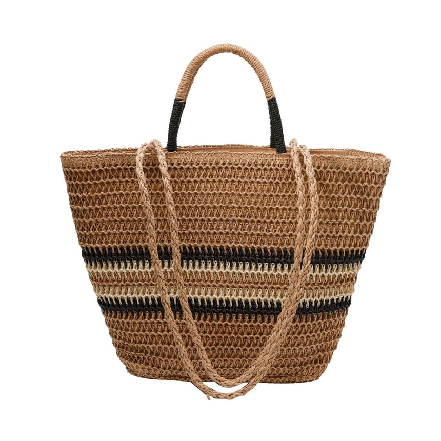 Striped Bag Top Handle Crossbody Woven