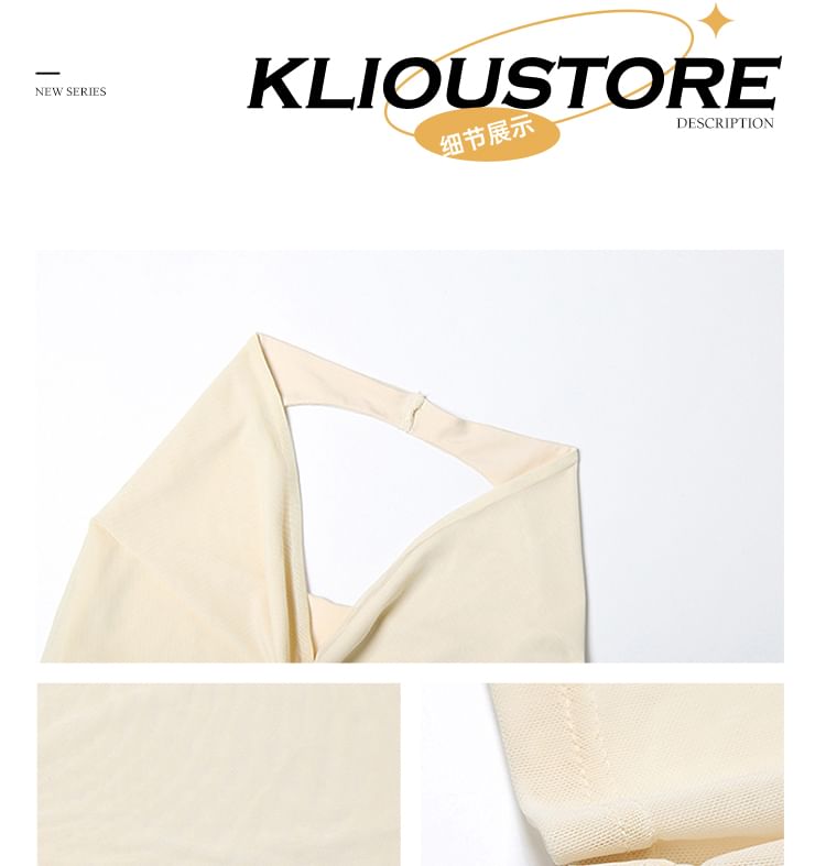 Set: Cowl Neck Sleeveless Crop Top & Ruffle High-Low Maxi Skirt