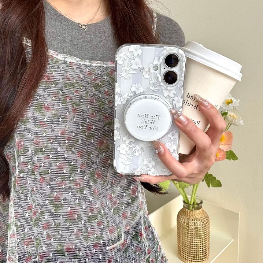 Flower Print Phone Case / Stand