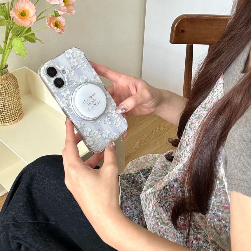 Flower Print Phone Case / Stand