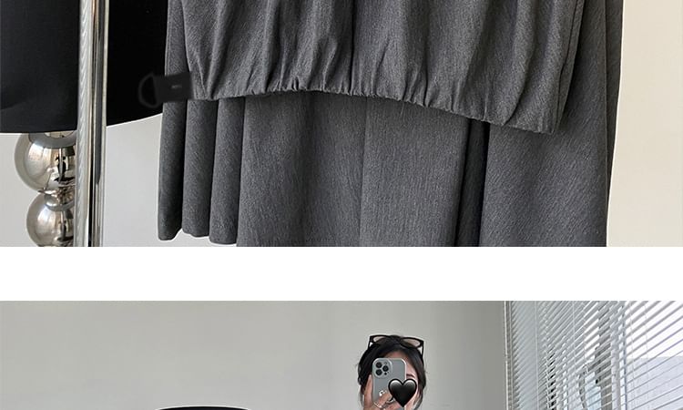 Comfortable Elastic Waist A-Line Maxi Skirt for Maternity