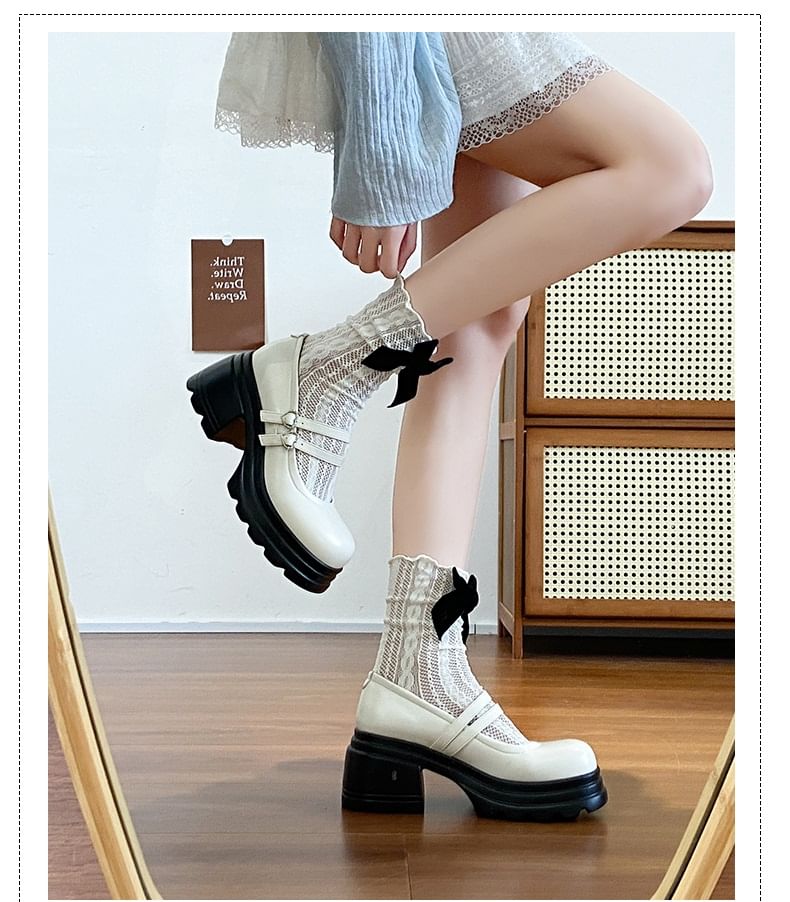 Shoes Genuine Platform Heart Double Strap Leather Jane Mary Buckled