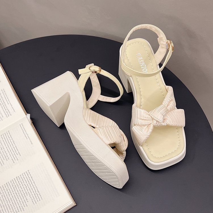 Knot Platform Chunky Heel Sandals