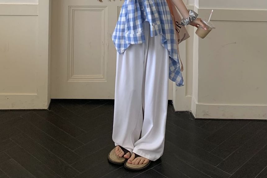 Plaid Tube Asymmetrical Top