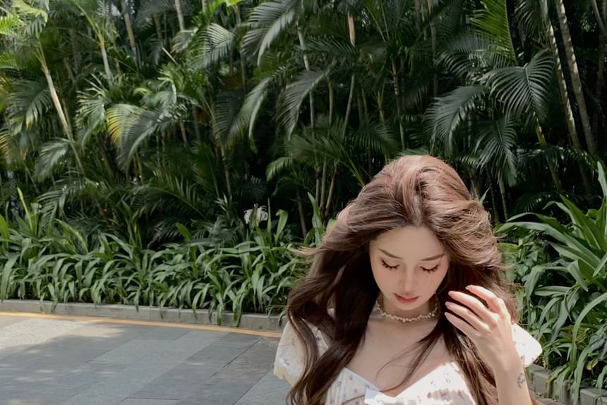 / Puff-Sleeve Skirt Mini Plaid Floral Peplum Pencil Cropped Blouse Asymmetrical Bow Rise High