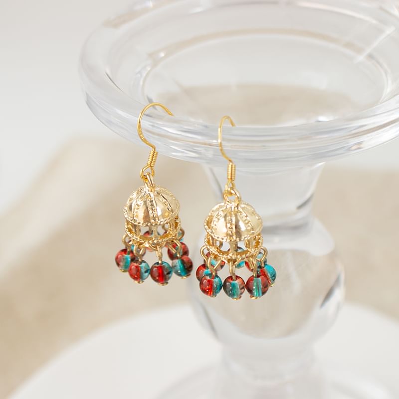 Clip Chandelier On Beaded Earring /