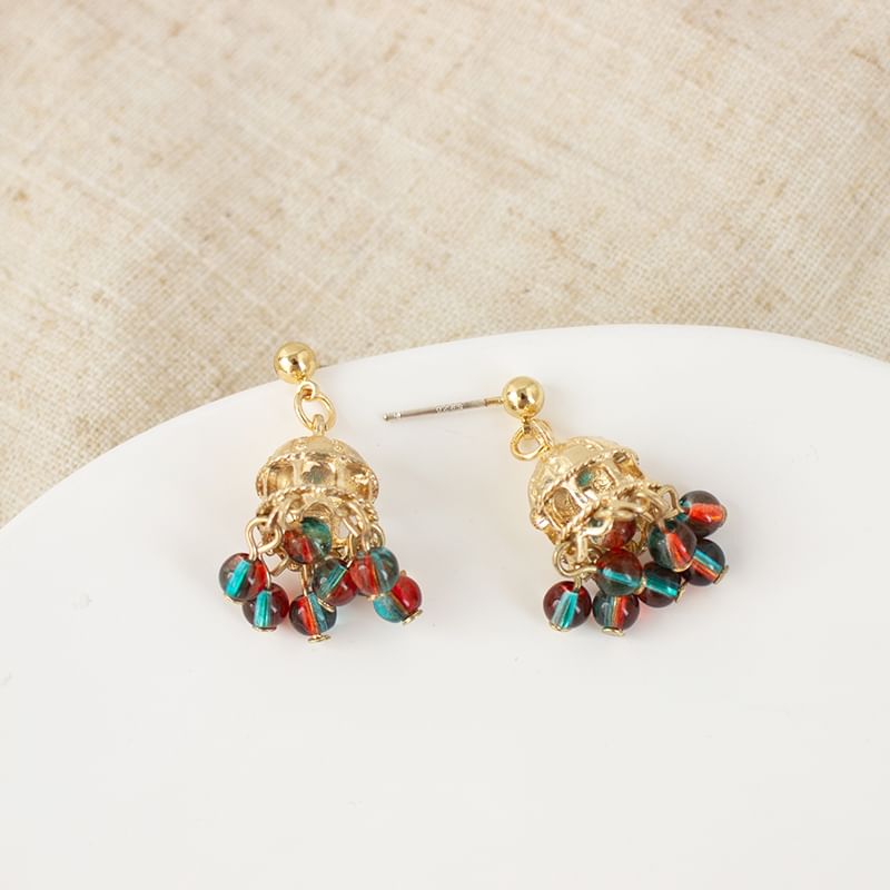 Clip Chandelier On Beaded Earring /