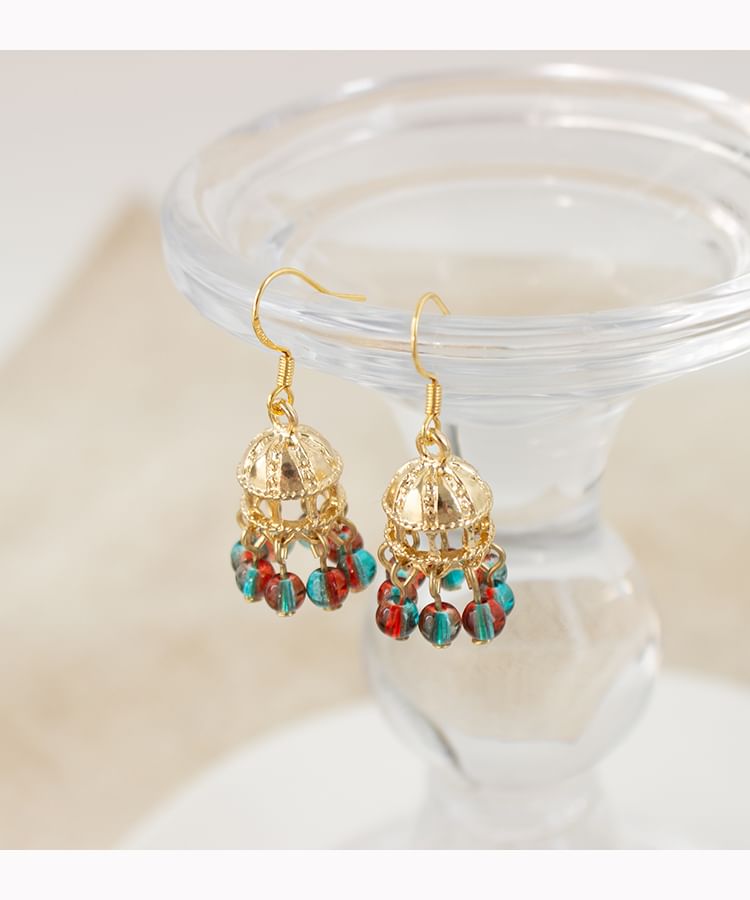 Clip Chandelier On Beaded Earring /