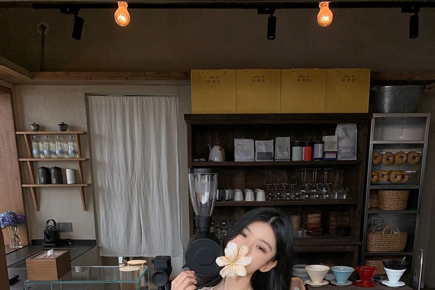 Skirt / Neck Print Top Crop Halter Mini