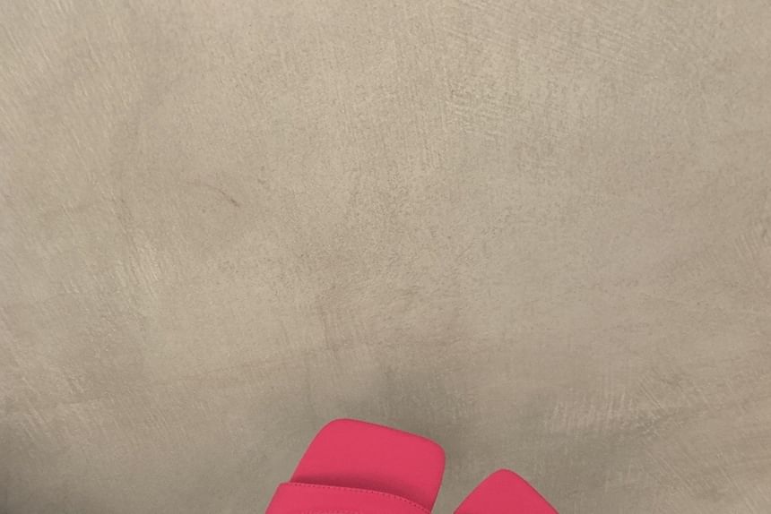 Square-Toe Heel Slingback Sandals Chunky