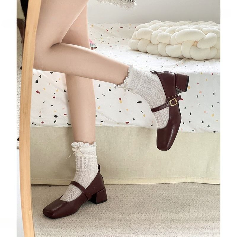 Shoes Heel Jane Mary Chunky