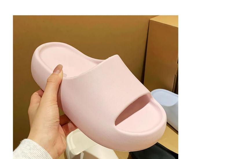 Platform Plain Slide Sandals