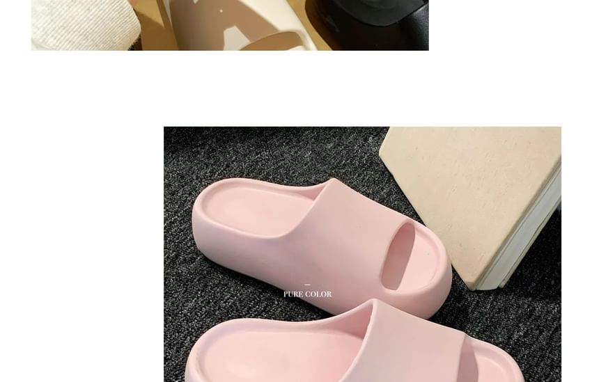 Platform Plain Slide Sandals