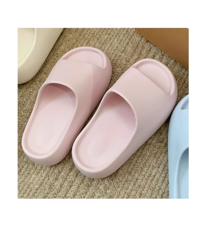 Platform Plain Slide Sandals
