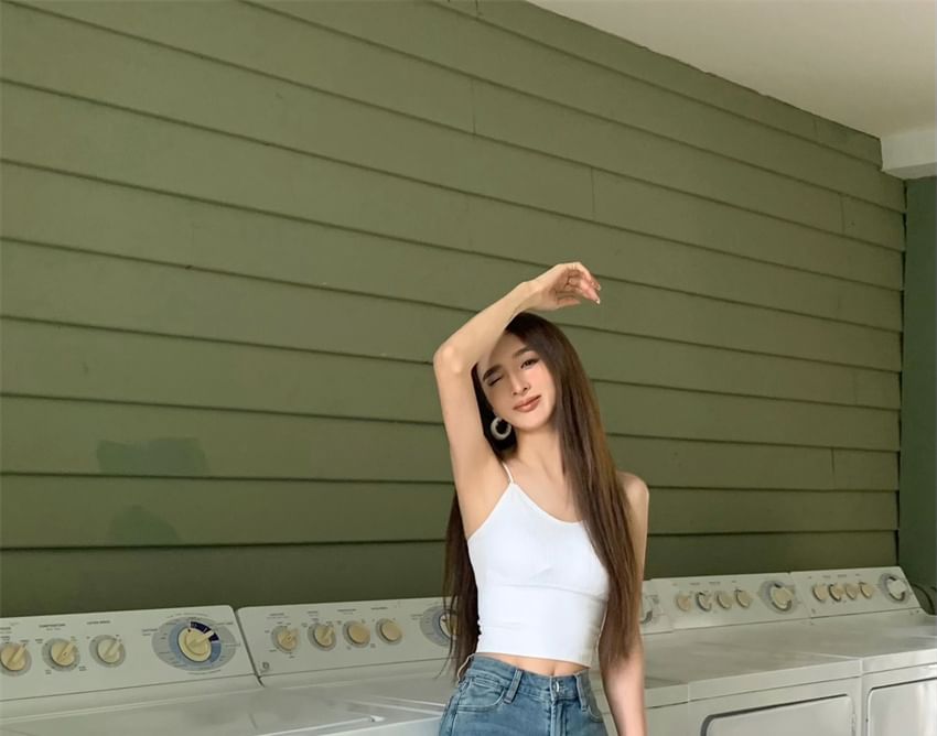 Washed Jeans High Flared Waist