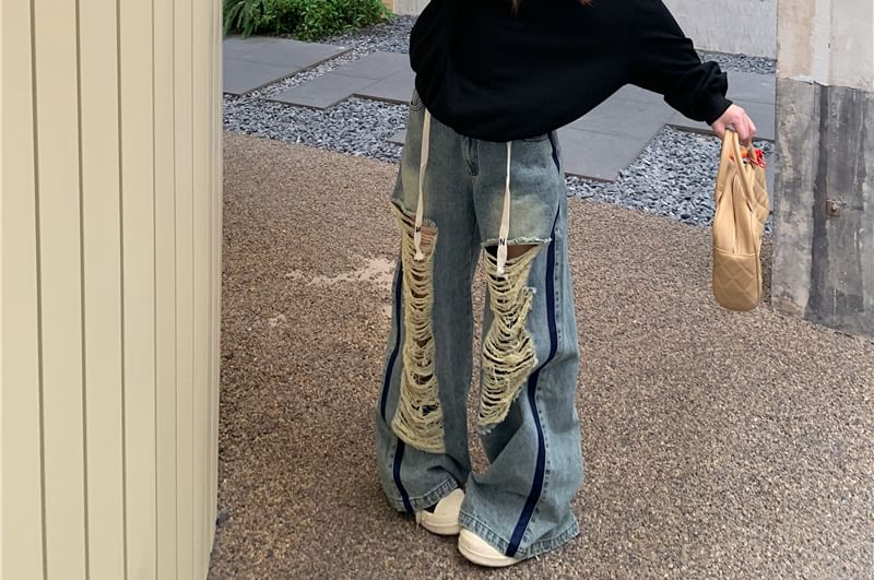 Drawstring Pullover Contrast Waist Off-Shoulder / Trim Plain