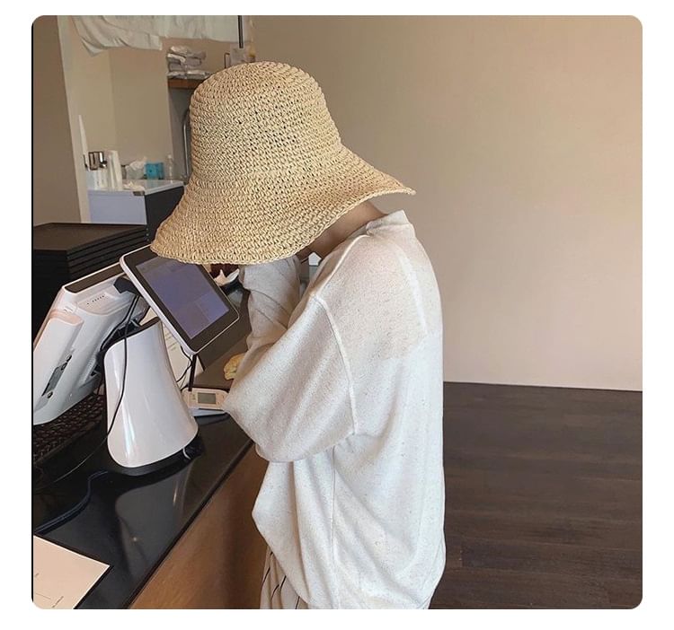 Hat Straw Plain Sun