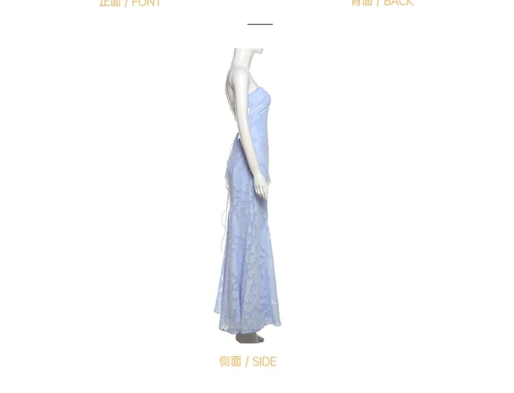 Spaghetti Strap Jacquard Maxi Mermaid Dress
