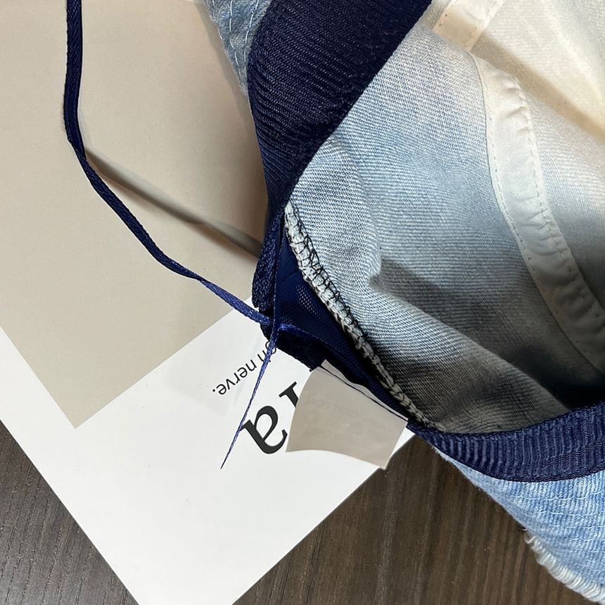 Hat Bucket Distressed Denim