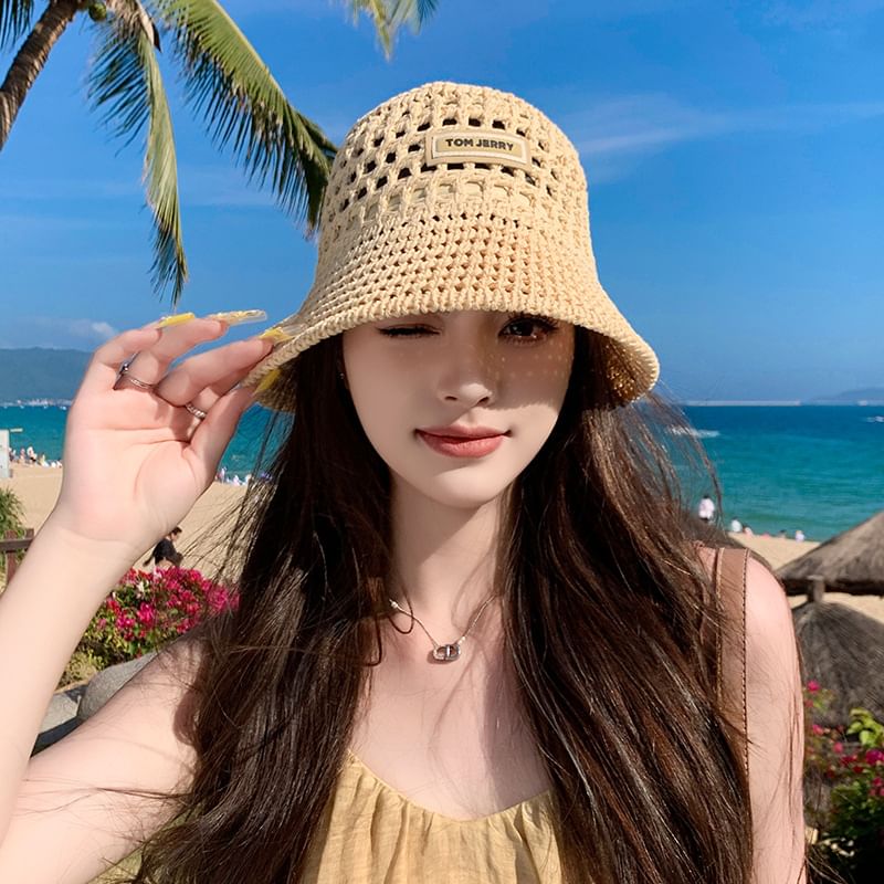 Hat Straw Plain Bucket