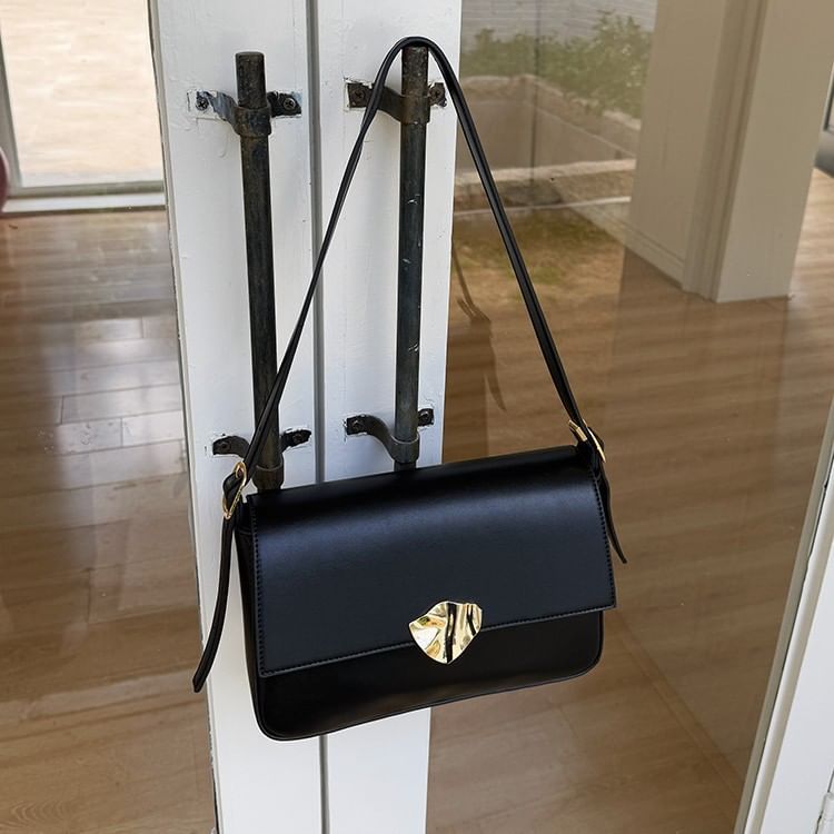 Shoulder Flap Faux Leather Bag