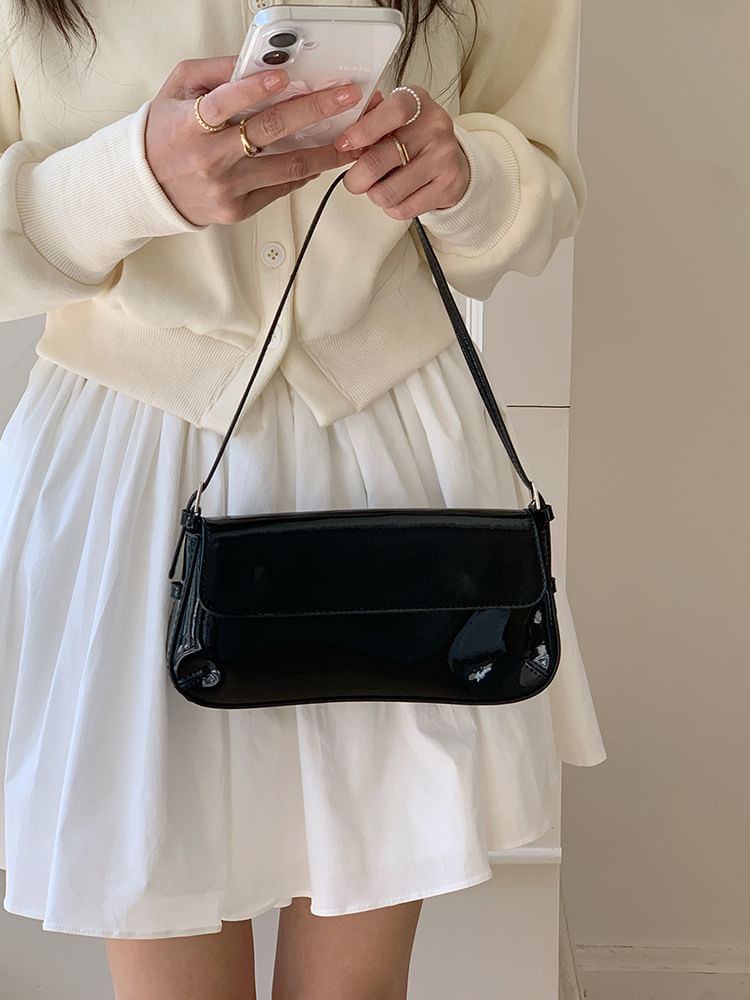 Flap Patent Shoulder Bag