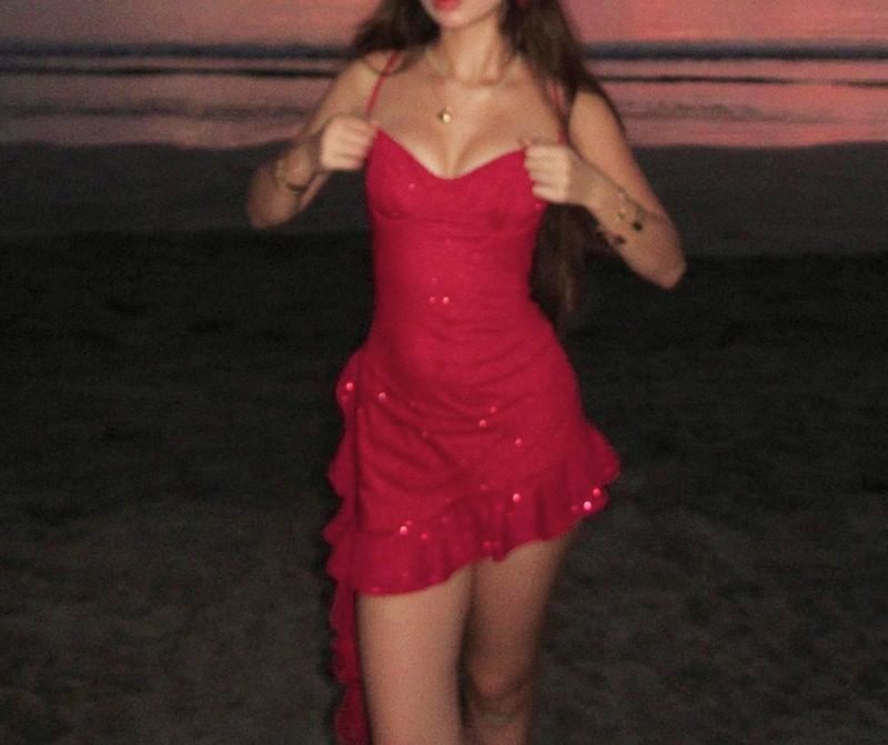 Sweetheart Neckline Glitter Mini A-Line Dress with Spaghetti Straps
