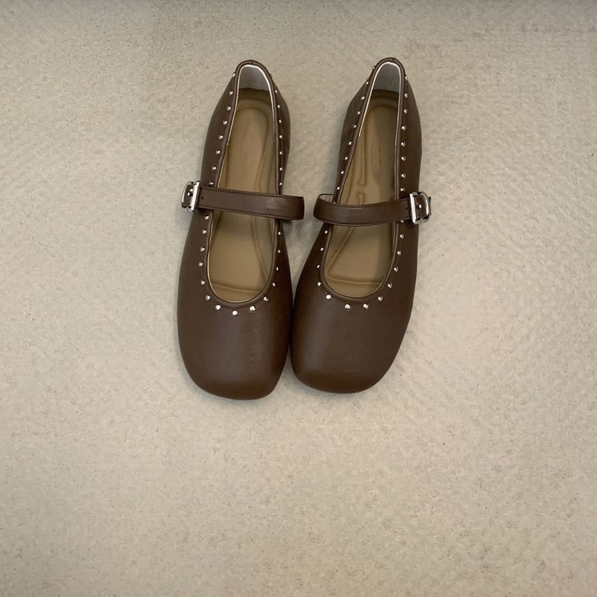 Mary Shoes Studded Jane Plain