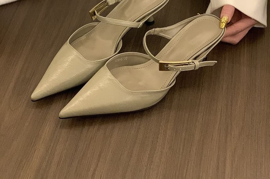 Kitten Heel Pointed Mules