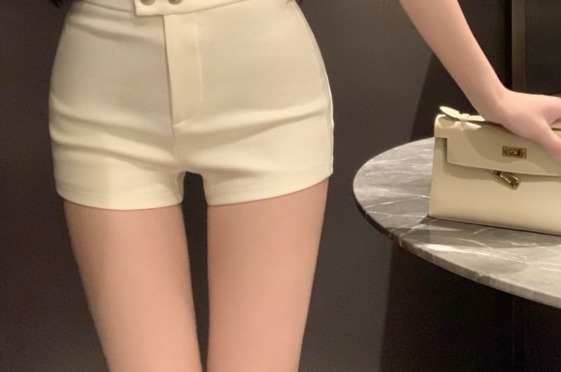 Hot Waist Plain Pants High