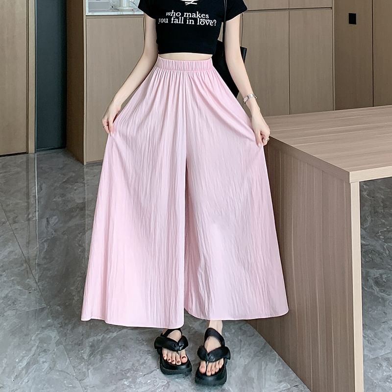 Culottes High Plain Cropped Waist