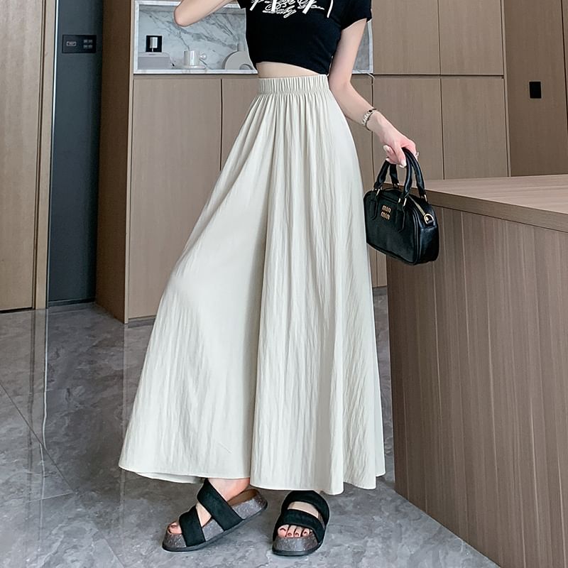 Culottes High Plain Cropped Waist