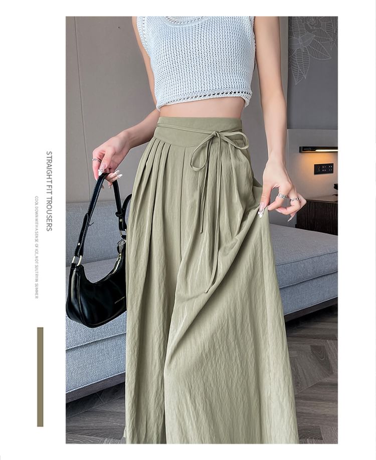 Plain Cropped Pleated Waist Culottes High