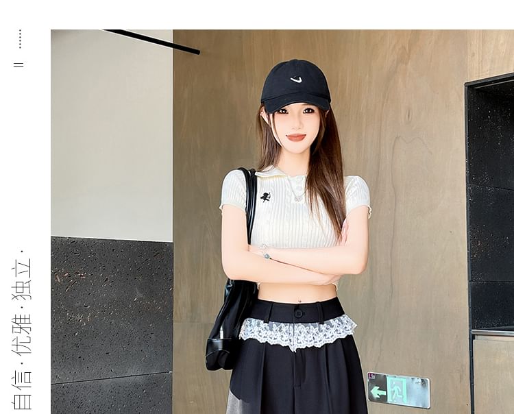 Leg Waist Designs) Dress High (Various Lace Wide Pants Panel