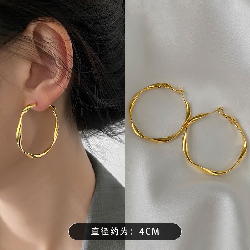 (Various Hoop Designs) Alloy Earring Twisted