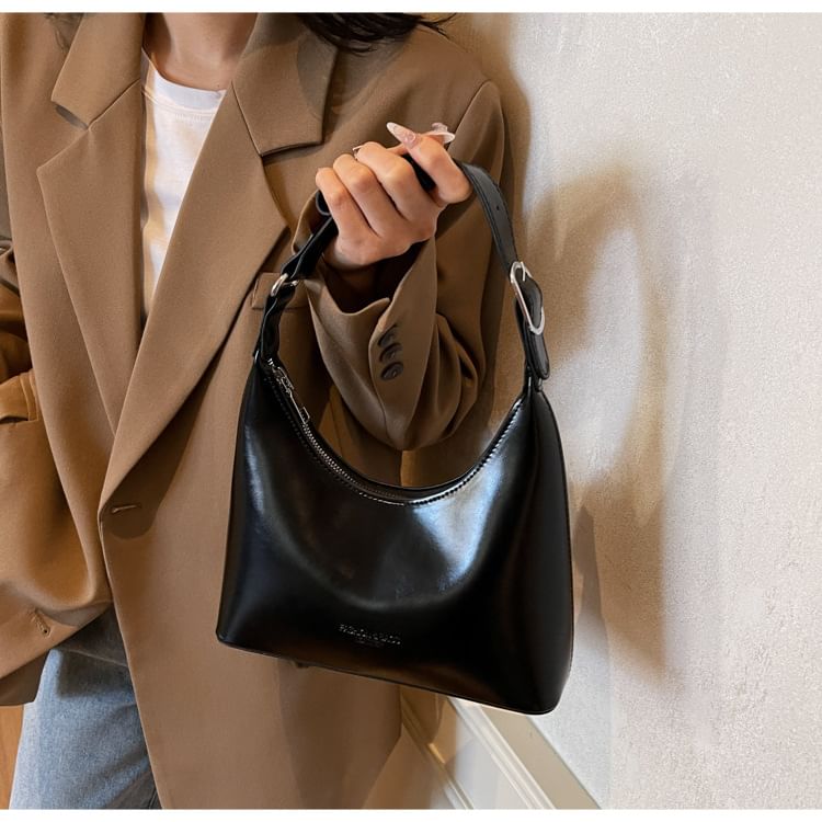 Shoulder Leather Lettering Bag Faux