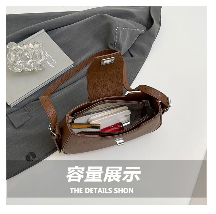 Faux Leather Crossbody Bag Flap