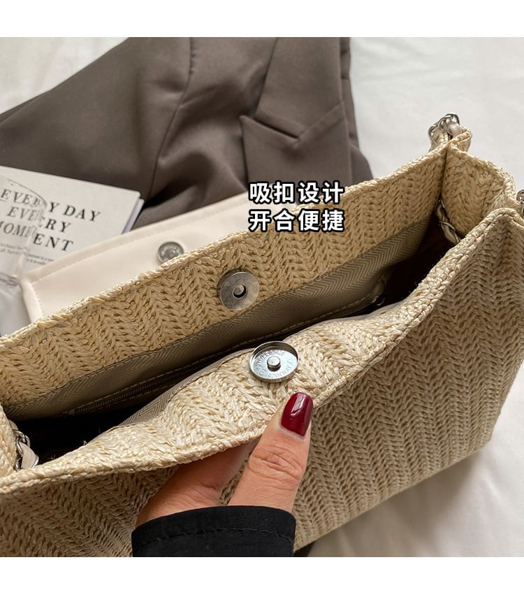 Woven Bag Shoulder Flap Bow