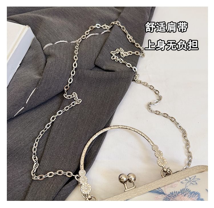 Bag Embroidered Lock Crossbody Kiss Floral