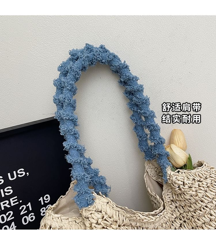 Tote Strap Bow Tassel Bag Woven