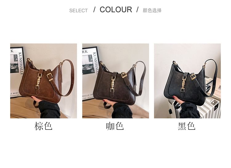 Bag Crossbody Leather Faux Buckled