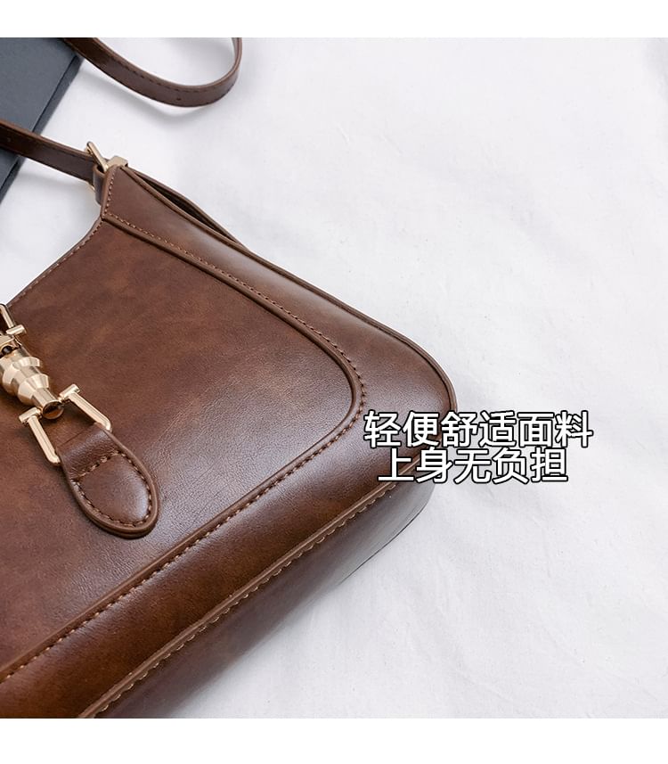 Bag Crossbody Leather Faux Buckled