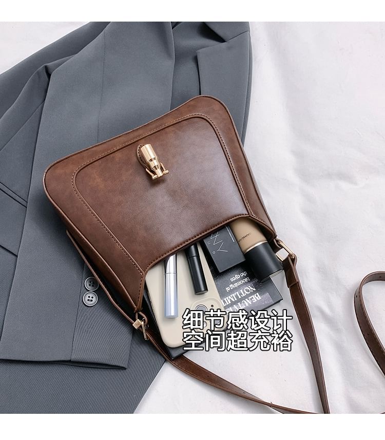 Bag Crossbody Leather Faux Buckled