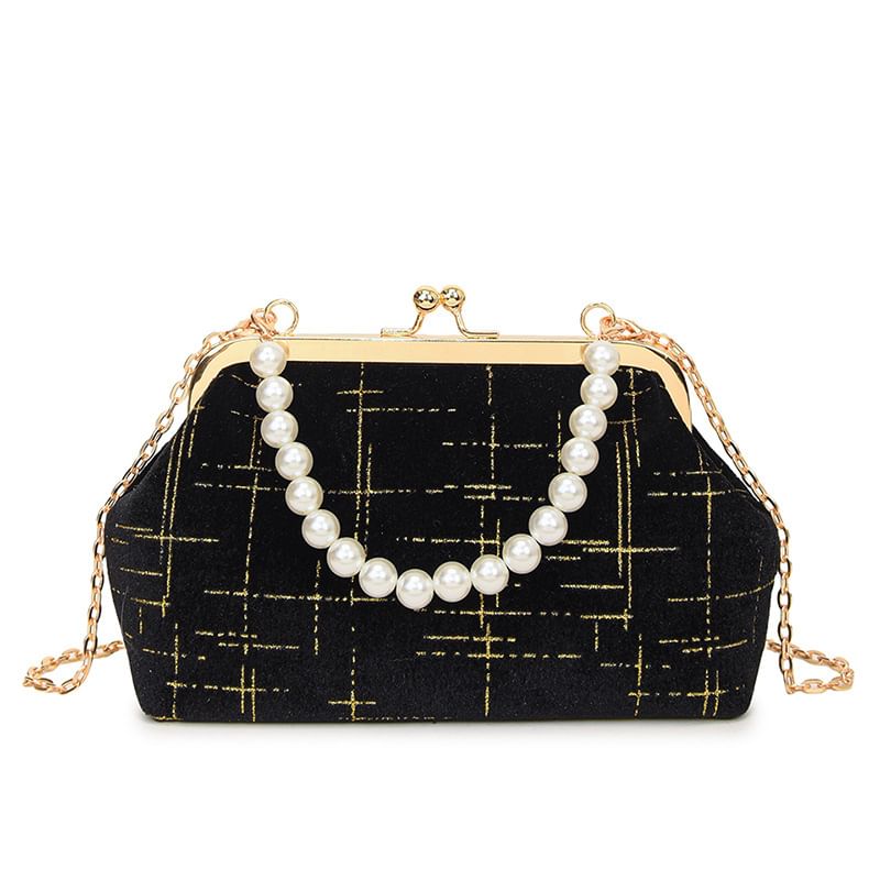 Lock Bag Kiss Crossbody Velvet Strap Chain