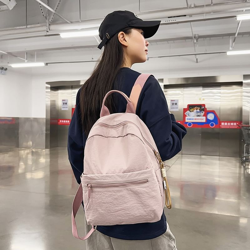 Backpack Bag Plain Set: Laptop Charm + Nylon