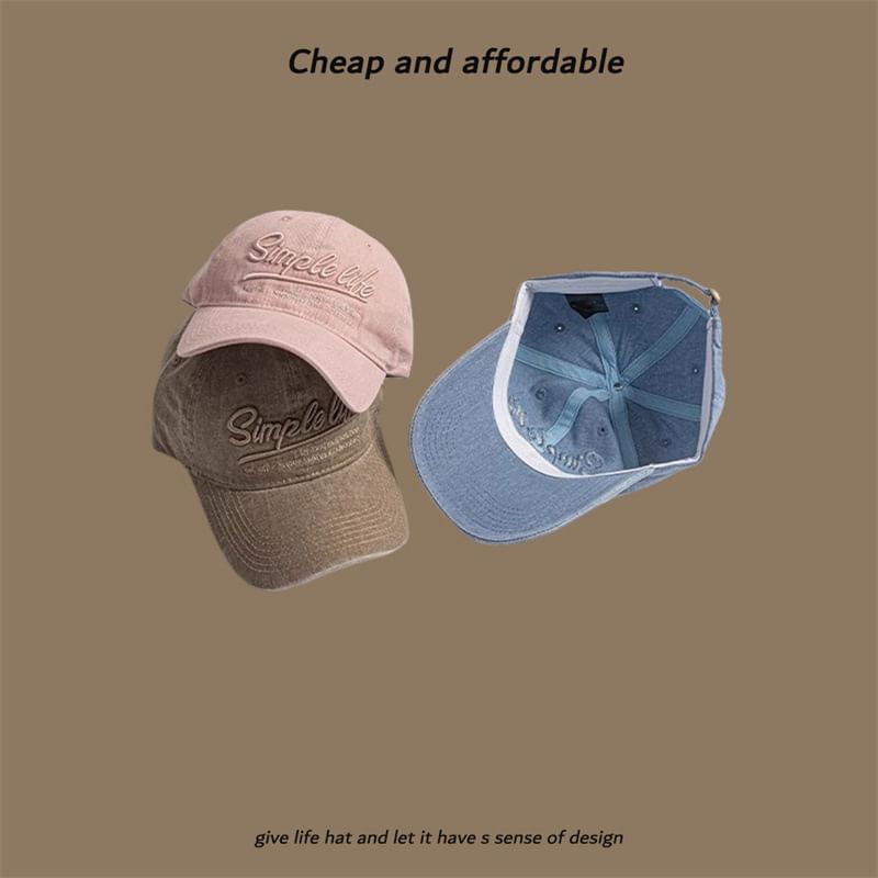 Washed Cap Letter Embroidered