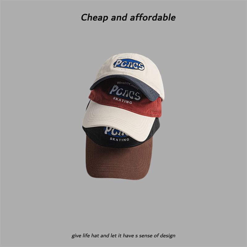 Embroidered Letter Two-Tone Cap