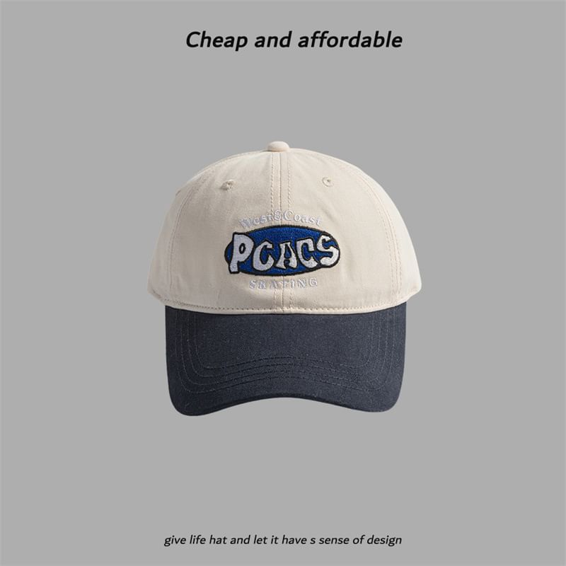 Embroidered Letter Two-Tone Cap