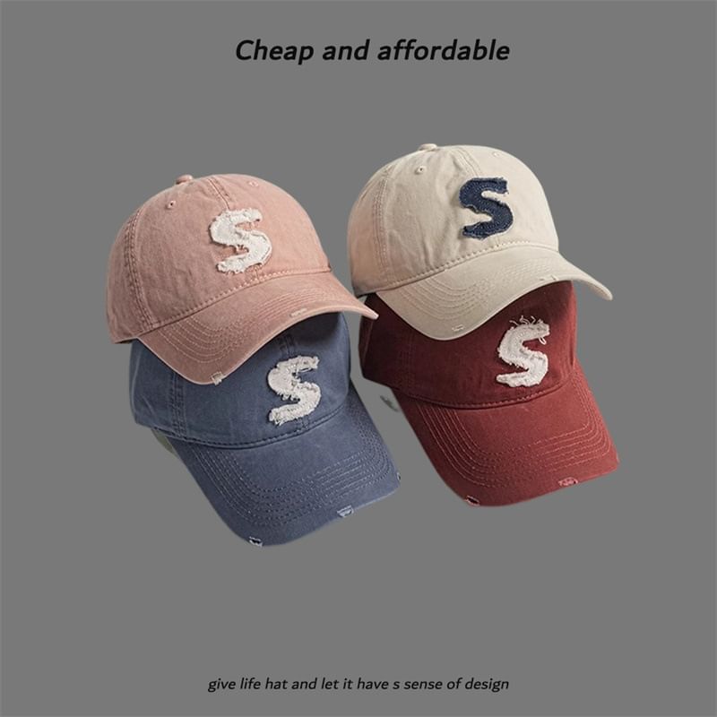 Distressed Cap Applique Letter